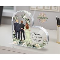 Personalisierte Acryl Herz Plakette - Mutter Des Bräutigams Geschenk Personalisierte Acryl Herz Plakette - Mutter Des Bräutigams Geschenk von AnettZweinigerStudio