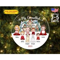 Personalisierte Großeltern Weihnachten Ornament, Oma Opa Geschenk Von Den Enkelkindern, Benutzerdefinierte Familie 2023 Enkel Ornament von AnettZweinigerStudio