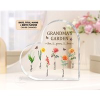 Personalisierte Omas Garten Acrylplakette Geburtsmonat Blumen von AnettZweinigerStudio