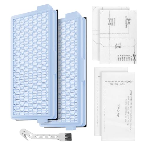 Anevios 2x HEPA Filter kompatibel mit Miele 2 Air Clean Filter und 2 Motorfilter Staubsaugerfilter Set kompatibel mit Miele Classic C1, Complete C2 & C3, S4000 S5000 S6000 S8000 Series von Anevios