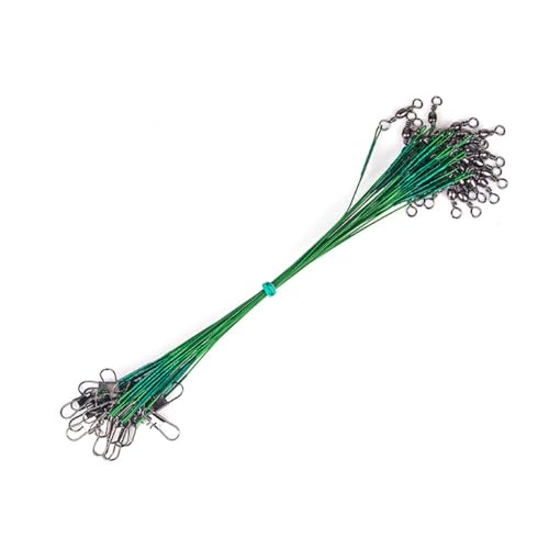 50 Stück Stahlvorfach, Edelstahl Vorfächer, 25 cm Leader mit Wirbel & Karabiner, Angelvorfächer Zum Spinnangeln, Praktisches Angelzubehör Für Salzwasser Raubfische,Grün 50 Stück Stahlvorfach, Edelstahl Vorfächer, 25 cm Leader mit Wirbel & Karabiner, Angelvorfächer Zum Spinnangeln, Praktisches Angelzubehör Für Salzwasser Raubfische,Grün von Anevous