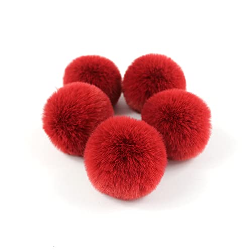 Anevous 10 Stück Pompon zum Basteln, 4 cm Pom Poms Kunstfell Bommel Dekorieren Pompons Fluffy Fellbommel für Weihnacht Geburtstag Hochzeit Party Dekorationen, DIY Nähen Kreativen Handwerk,Weinrot von Anevous