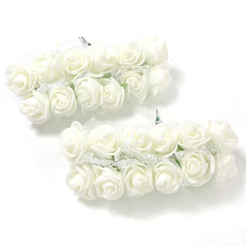 Anevous 24 Stück Künstliche Schaumrosen mit Stiel, 2cm Kunstrosen Blumenköpfe, Deko Blumen Schaum Rosenstrauß, Kunstblumen Rosen Basteln für Basteln Party Hochzeit Brautstrauß,Milchweiß Anevous 24 Stück Künstliche Schaumrosen mit Stiel, 2cm Kunstrosen Blumenköpfe, Deko Blumen Schaum Rosenstrauß, Kunstblumen Rosen Basteln für Basteln Party Hochzeit Brautstrauß,Milchweiß von Anevous