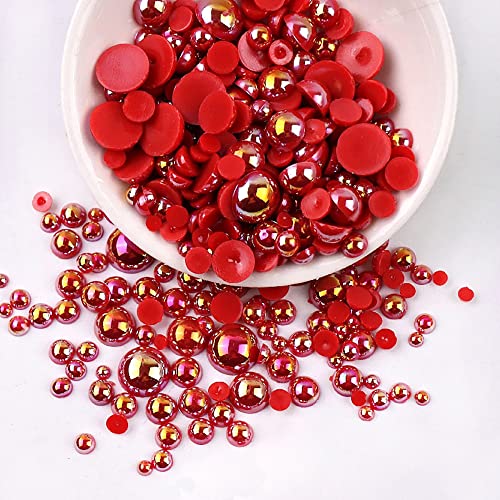 Anevous 500 Stück Halbrunde Perlen, Flache Rücken Perlen Künstliche Lose Perlen Kunststoff Bastelperlen Halbperlen zum Basteln für DIY Schmuckherstellung, Maniküre,Rot 4mm Anevous 500 Stück Halbrunde Perlen, Flache Rücken Perlen Künstliche Lose Perlen Kunststoff Bastelperlen Halbperlen zum Basteln für DIY Schmuckherstellung, Maniküre,Rot 4mm von Anevous