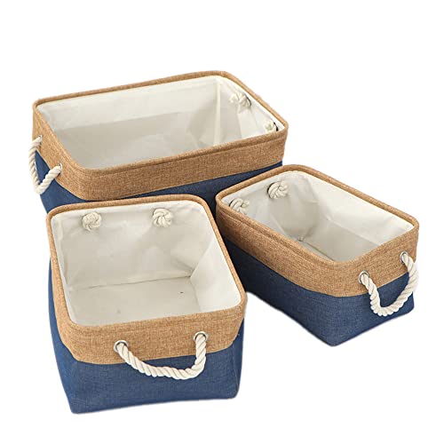 Anevous Aufbewahrungsbox 31x21x13cm, Faltbare Aufbewahrungskorb Stoff Ablagekörbe mit Baumwolle Seil, Stoffboxen Aufbewahrung für Spielzeug, Regale, Kleidung, Kleiderschrank,Dunkelblau Anevous Aufbewahrungsbox 31x21x13cm, Faltbare Aufbewahrungskorb Stoff Ablagekörbe mit Baumwolle Seil, Stoffboxen Aufbewahrung für Spielzeug, Regale, Kleidung, Kleiderschrank,Dunkelblau von Anevous