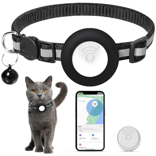2-in-1 Pet Tracking Smart Collar (iOS Compatible): No Monthly Fee, Real-time Location, Comfortable PU Material for Small, Medium & Large Cats von AngLink