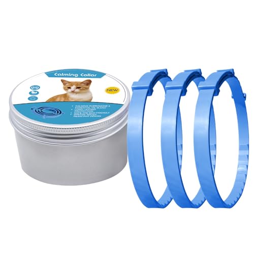 AngLink Pheromone Beruhigungs-Halsband Tier-Herzen 3er-Pack (Hund (62cm),Blau) von AngLink