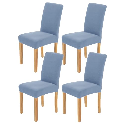 AngLink Stuhlhussen 4er Set Grau Blau - Stretch Stuhlbezug Waschbar Langlebig Universal Stuhl Hussen für Bankett Hotel Küche Restaurant Haus Hochzeit Deko von AngLink