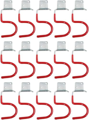 15x GartengeräTehalter,GeräTehalter Haken Werkzeughalter,GartengeräTe AufhäNgung,AufhäNgung GartengeräTe mit Anti-Rutsch Gummierung,Werkzeughalter für Garage, Garten, Fahrradschuppen von Angaekkot