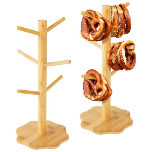 Angaekkot 2 Stück Brezelständer, Brezelhalter Holz in Baumform, 6-armig Brezenständer Höhe 33cm, Baumförmige Brezel Holzständer, Brezelbaum auch als Wurstständer Tassenhalter Donutständer (Burlywood) Angaekkot 2 Stück Brezelständer, Brezelhalter Holz in Baumform, 6-armig Brezenständer Höhe 33cm, Baumförmige Brezel Holzständer, Brezelbaum auch als Wurstständer Tassenhalter Donutständer (Burlywood) von Angaekkot