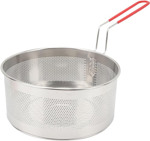 Frittierkorb Rund,Fritteusenkorb,Edelstahl-Frittierkörbe mit Griff,Frittierkorb Falt Friteuse Sieb,Pommes Körbchen,Runden Chip Braten,Frittierkorb Langer Griff Verbrühschutz (15.8cm) von Angaekkot