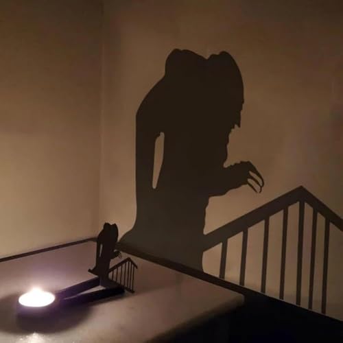 Halloween Kerzenhalter Nosferatu - Teelichthalter Mit Schatteneffekt, Gothic Home Decor, Metall Deko (D) von Angaekkot