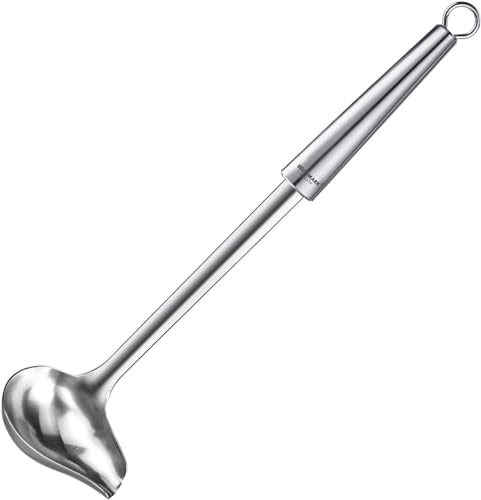 Soßenlöffel,Edelstahl Schöpfkelle,Saucenlöffel mit Langem Stiel,Küchenhelfer aus Edelstahl, Silber, Spülmaschinenfest von Angaekkot