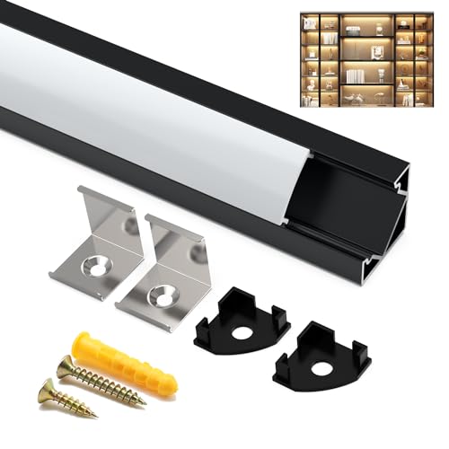 Angdarun LED Profil,LED Aluminium Profil 6x1m V-Form Alu Profile für Led Streifen/Stripes/Stripe/Strip Endkappen (1M-6V-HB) von Angdarun