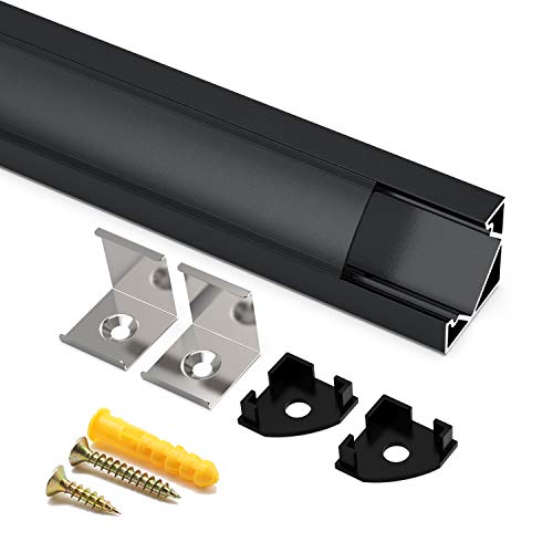 Angdarun LED Profil,LED Aluminium Profil 6x1m V-Form Alu Profile für Led Streifen/Stripes/Stripe/Strip Endkappen (1M-6V-B) von Angdarun