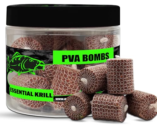 Magic Baits PVA Bombs PVA Sticks Ready PVA Bomb Karpfen Angeln Futter Boilies Angelfutter (10 Stück, Essential Krill) von Angel-Berger