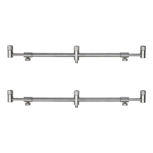 Angel Domäne Stainless Steel Buzzbars - Verstellbare Buzzer Bars 30-50cm für 3 Ruten (heavy - 2 Stück) von Angel Domäne