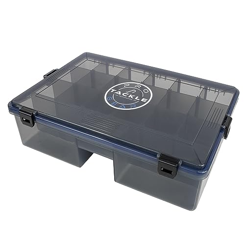 Pro Tackle Lure Box Shallow Köderbox Kunstköderbox Angelbox Tacklebox, grau, wasserdicht (Deep - 35,5 x 23 x 9,2 cm) von Angel Domäne