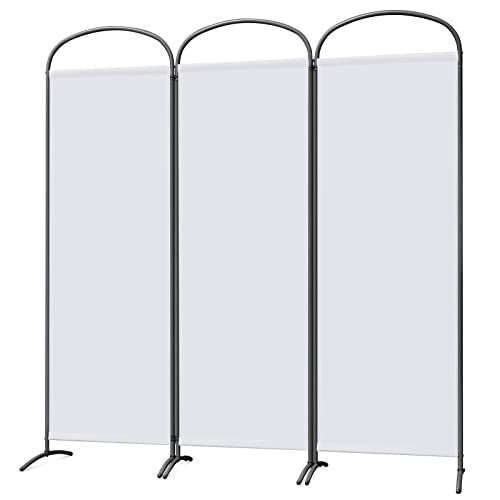 Angel Living Paravent Stellwand Sichtschutz Faltbarer Raumteiler Trennwand Sichtschut für Draußen Garten Schlafzimmer Wohnzimmer Büro Innen Außenbereich (Weiß, 3 Teilig) von Angel Living