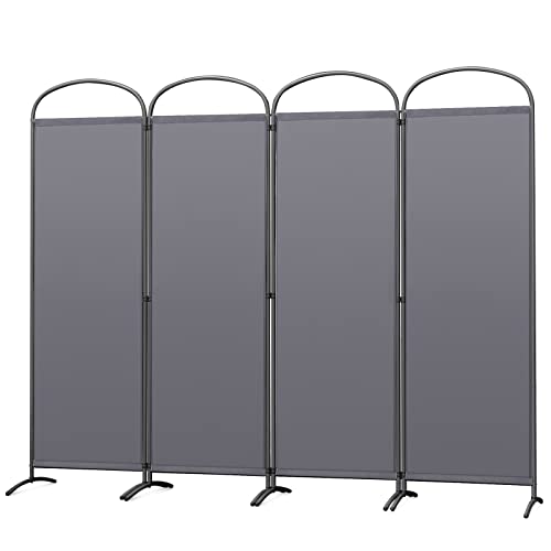 Angel Living Paravent Stellwand Sichtschutz Faltbarer Raumteiler Trennwand Sichtschut für Draußen Garten Schlafzimmer Wohnzimmer Büro Innen Außenbereich (Grau, 4 Teilig) von Angel Living