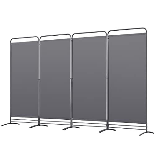 Angel Living Paravent 4 Teilig Klappbar Raumteiler Freistehend Sichtschutzwand Raumteiler Stellwand Trennwand Sichtschutz für Büros, Balkon,Schlafzimmer,Außengarten, 324cm x 180cm Grau von Angel Living