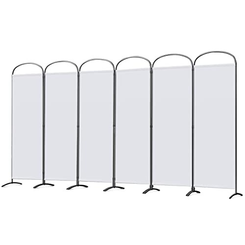 Angel Living Paravent Stellwand Sichtschutz Faltbarer Raumteiler Trennwand Sichtschut für Draußen Garten Schlafzimmer Wohnzimmer Büro Innen Außenbereich (Weiß, 6 Teilig) von Angel Living
