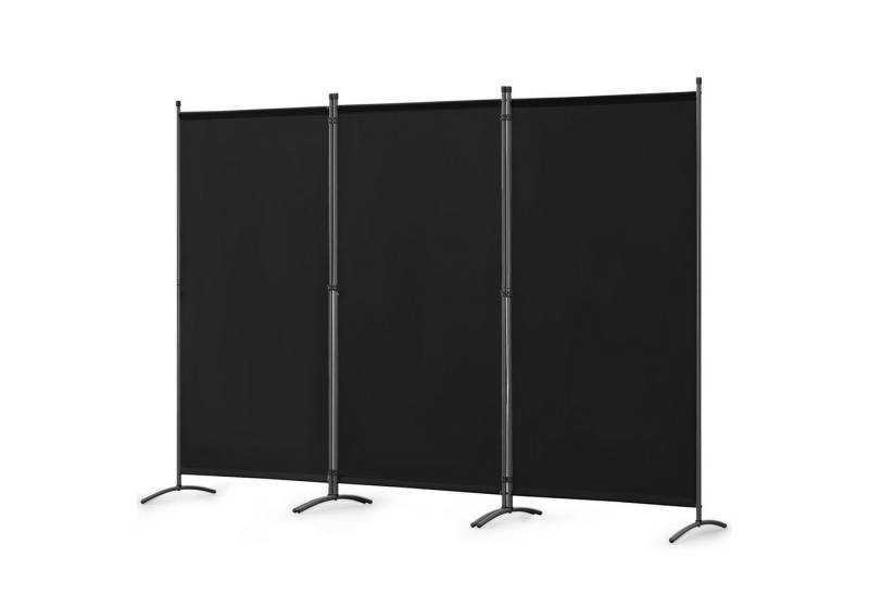 Angel Living Paravent Raumteiler Paravent, Sichtschutz aus Stahl & Polyester (3 St), Balkon-Trennwand in Schwarz, 243x170cm von Angel Living