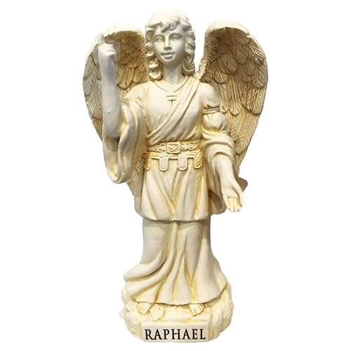 Angel Star Erzengel Raphael Statuette für drinnen und draußen, elfenbeinfarben, 11,4 cm von Angel Star