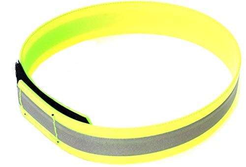 MJH 25mm BioThane Signal Reflex Halsung mit Klettverschluss vernäht gelb (34-38cm) von Angel for Pets
