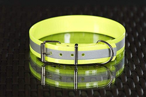 Angel for Pets MJH Reflex Halsband BioThane 25mm breit, verstellbar 35-41cmcm neon gelb von Angel for Pets