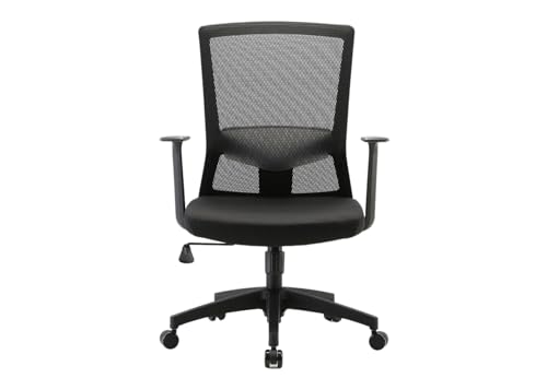 Angel Bürostuhl ergonomisch | Schreibtischstuhl hat verstellbare Lordosenstütze | Office Chair mit Höhenverstellung und Wippfunktion | Bürostuhl 150 kg belastbar | Farbe: Schwarz von Angel