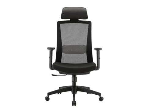 Angel Bürostuhl ergonomisch | Schreibtischstuhl hat verstellbare Lordosenstütze & Kopfstütze | Office Chair mit Höhenverstellung und Wippfunktion | Bürostuhl 150 kg belastbar von Angel