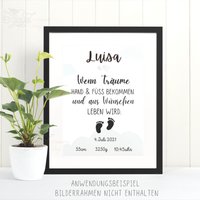 Geburtsposter | Namensbild Wolken Motiv "Wenn Träume Hand & Fuß Bekommen" Mit Name Geburtsdaten Personalisiert. Geschenkidee|Geburt|Taufe Geburtsposter | Namensbild Wolken Motiv "Wenn Träume Hand & Fuß Bekommen" Mit Name Geburtsdaten Personalisiert. Geschenkidee|Geburt|Taufe von AngelAccessoriesShop