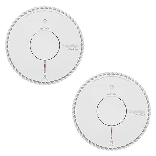 AngelEye 2 Stück Rauchmelder Optisch NF Batterien 5 Jahre AE6615-FRR-T2 (Neue Generation, ersetzt Ingenious TPST-AE625-FRR) von AngelEye