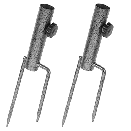 Schirmanker Terrassenschirm Stahlrahmen Basis Ständer Anker Outdoor Metall Boden Gras Schirmständer Halter Ständer für Flagge, Regenschirm und Angelrute (2) von AngelReally