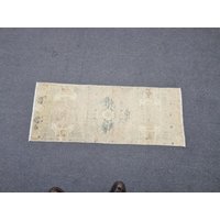 Vintage Yastik Teppich Kleine Oushak Wolle | 100x400 von AngelRugStore