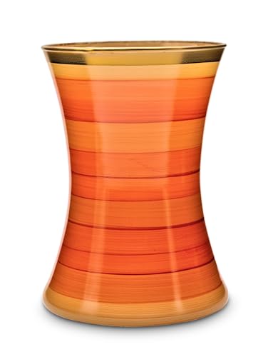 orangefarbene, spindelförmige Blumenvase JoJo - Tangelo von Angela - Neue Wiener Werkstätte von Angela Neue Wiener Werkstätte