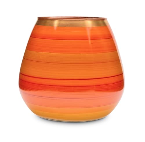 orangefarbenes Windlicht/Vase Vesuvio Tangelo - von Angela - Neue Wiener Werkstätte von Angela Neue Wiener Werkstätte