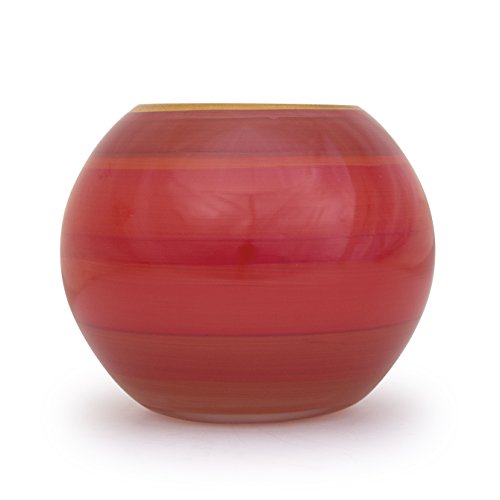 Angela neue Wiener Werkstaette Glasvase veredelt Kugelform, Glas, Rot, 14 x 14 x 14 cm von Angela neue Wiener Werkstaette