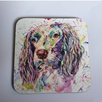 Springer Spaniel Aquarell Handgemalter Untersetzer, Geschenke, Arbeits Cocker Spaniel, Sprocker Getränke Untersetzer Geschenk, Hundeliebhaber von AngelaPersonalDesign