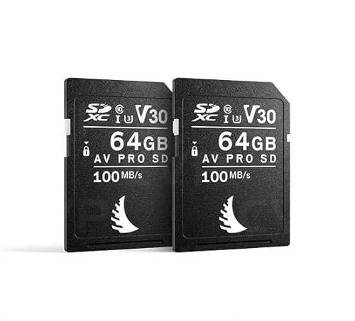 Angelbird AV PRO SD MK2 Speicherkarte 64 GB UHS-I V30 U3 Klasse 10 Speicherkarte für Canon, 2 Stück von Angelbird