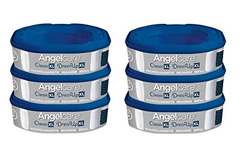 Angelcare Nachfüllkassette für Windeleimer Dress-Up und Classic XL 6er Pack von Angelcare