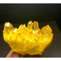 Cluster Galvanisierte Gelbe Kristall-Cluster All Star Heilung Spar Ckf80 von Angelcarving