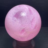 Geschmolzener Quarz Rosa Geschmolzene Steinkugel Kristallkugel Glasblick Weissagung Heilung Serie, Zufällige Lieferung von Angelcarving