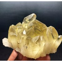 Natürliche Wasserkristallgruppe Gelber Kristall Symbiont, Heilmagnetfeld Starke Kristallgruppe Af101 von Angelcarving