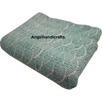 Neue Kantha Handblock Print Quilt Tagesdecke Bedcover Bedding Überwurf King Size 90x108 Inch von AngelhandicraftIndia