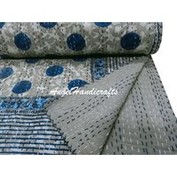 Tagesdecke Mit Gepunktetem Handblockdruck Kantha Quilt-Baumwolle Gefärbtes Bettlaken Wendebettwäsche Bettdecke Vintage Ac Quilt von AngelhandicraftIndia