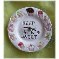 Uhr Keramik Cupcake Design Bäckerei Dekor Küche Home Decor Dessert Kunst Keep Life Sweet Uhr Keramik Cupcake Design Bäckerei Dekor Küche Home Decor Dessert Kunst Keep Life Sweet von Angelheartdesigns