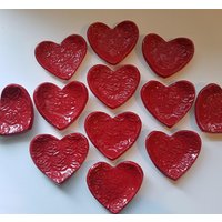 Valentinstag Geschenk Braut Maid Rotes Herz Keramikschale Rose Design Schmuck Aufbewahrung Kleine Geformte Schale Preis Ist Für Ein Schmuckstück von Angelheartdesigns