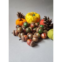 Deko - Eicheln 5-Er Set, Aus Holz Mit Echten "Hütchen" von AngelikasPatchwork